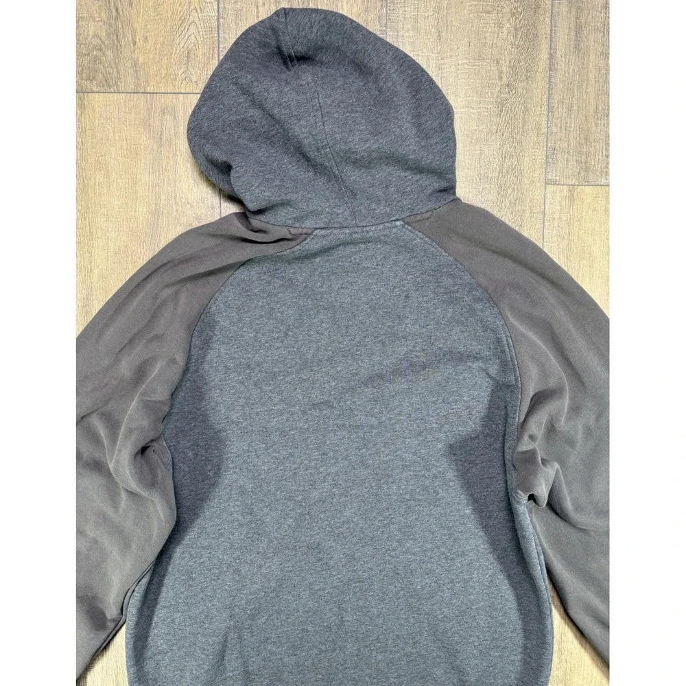 Vintage 00s Y2K Nike Spellout Center Swoosh Gray Brown Hooded Sweatshirt Large